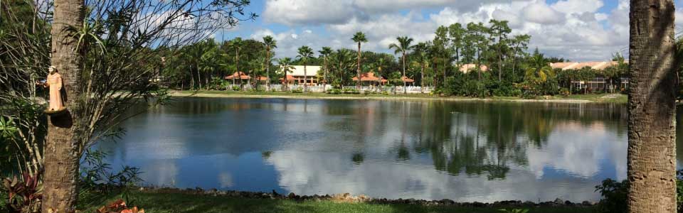 Evening atmosphere. Lakeview. On the opposite side of the Lake there is the big Pool Area.